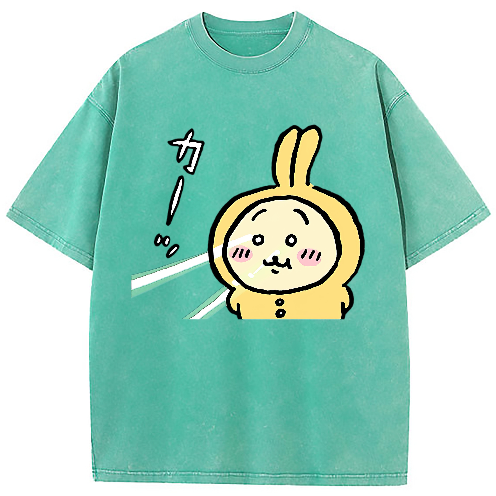 （画像用） ちいかわ うさぎ Chii-kawa usagi 綿100% ヴィンテージ風 半袖Tシャツ（フロントプリント）
